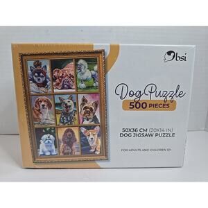 Dog Jigsaw Puzzle Bsi 500 Piece 20x14 Inch New Sealed Adults 12+ Game Night NEW